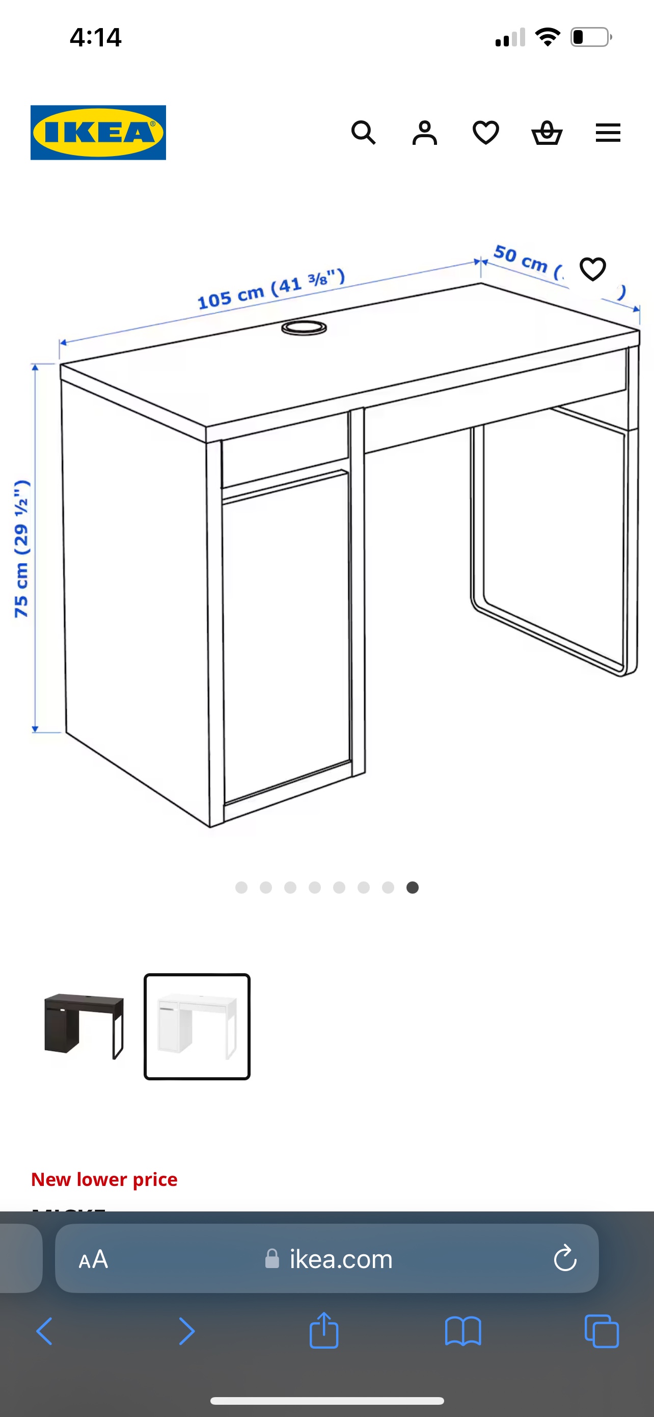IKEA MICKE Desk White(used) - photo 2