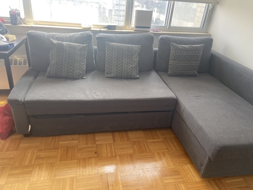 Grey Sectional Sofa Bed/ Couch available for sale