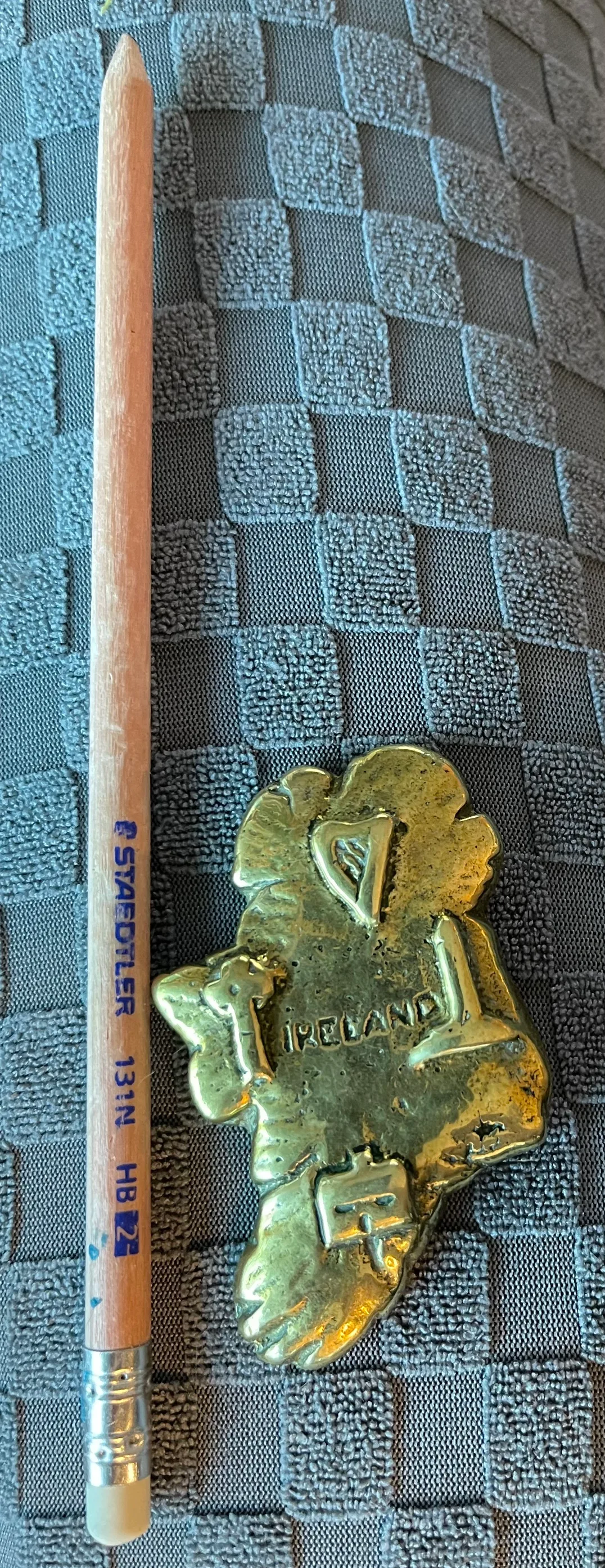 Vintage Brass Ireland Map Paper Weight #freecycle image indicator(3)