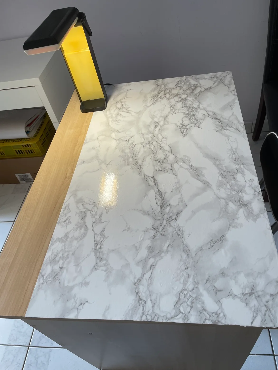 Small Ikea Desk with Stool and Lamp image indicator(3)