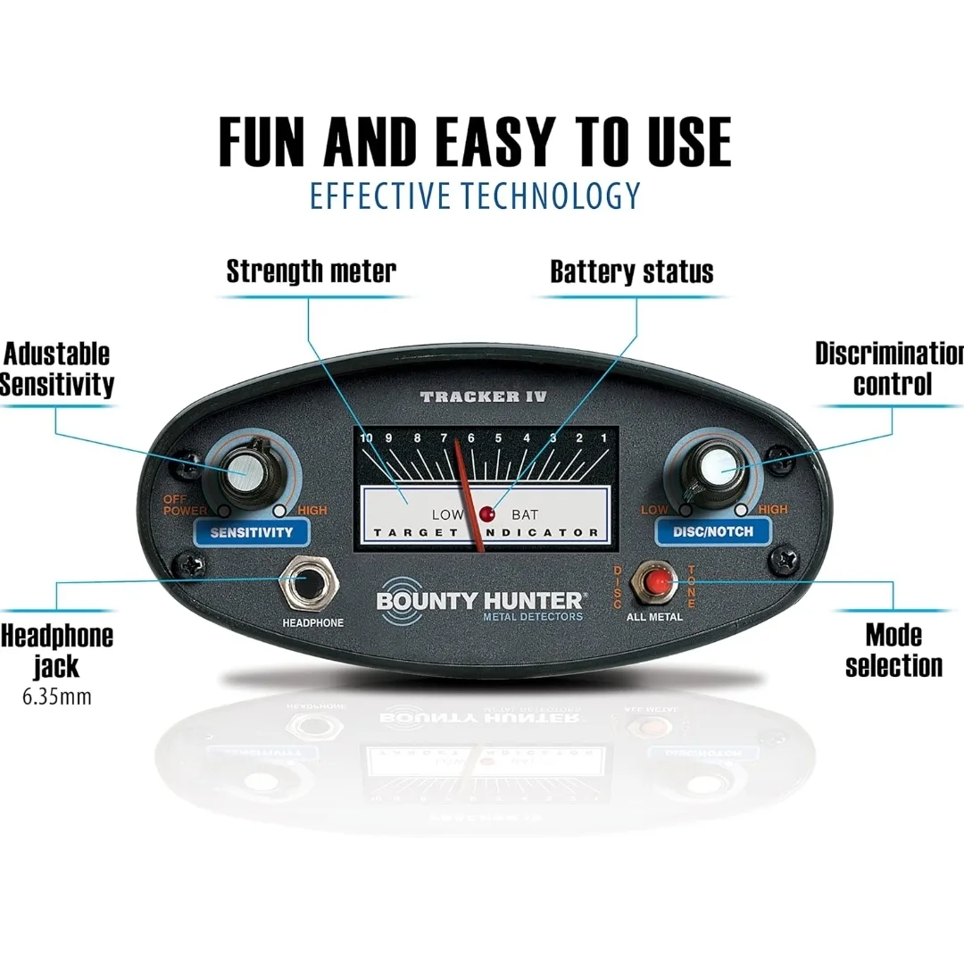 Bounty Hunter Tracker IV Metal Detector with Padded Armrest image indicator(5)