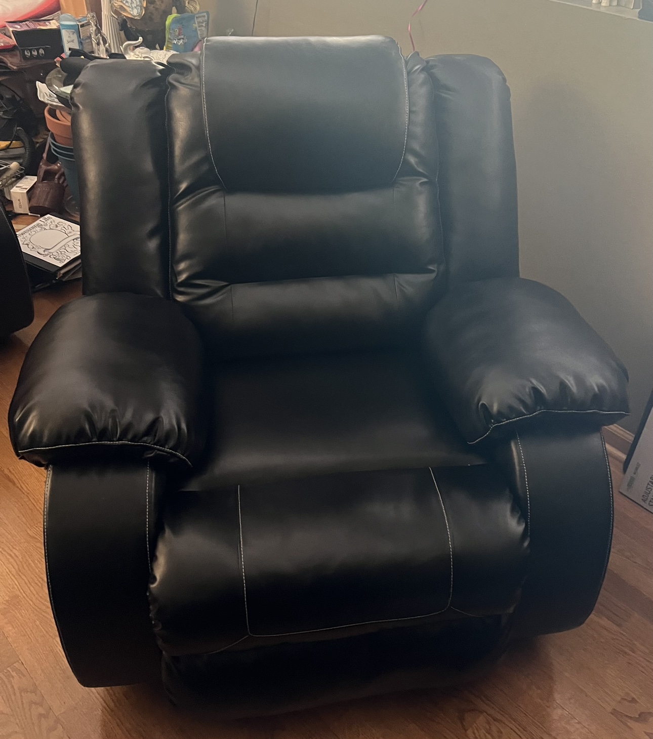 Black leather sectional living room set - photo 3