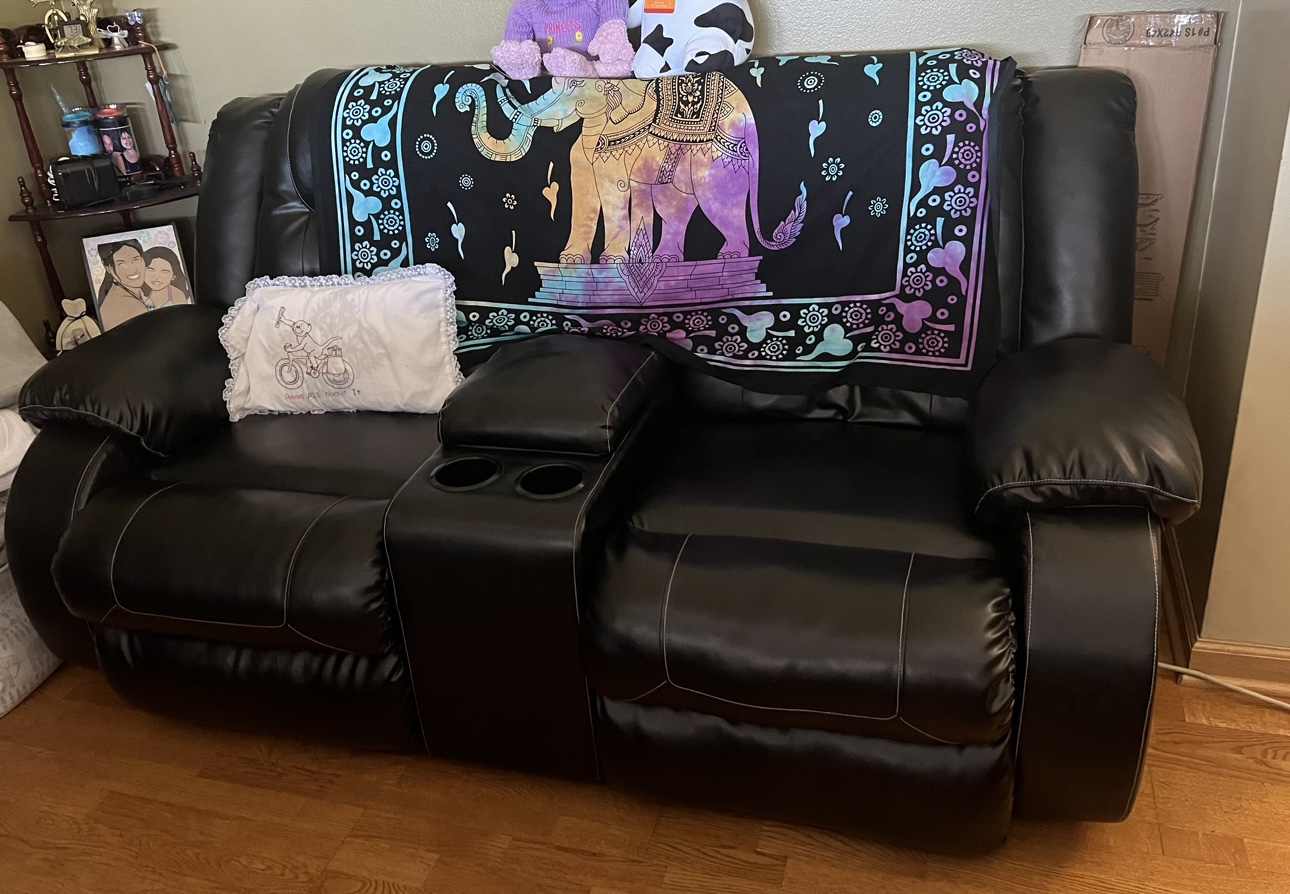 Black leather sectional living room set - photo 5
