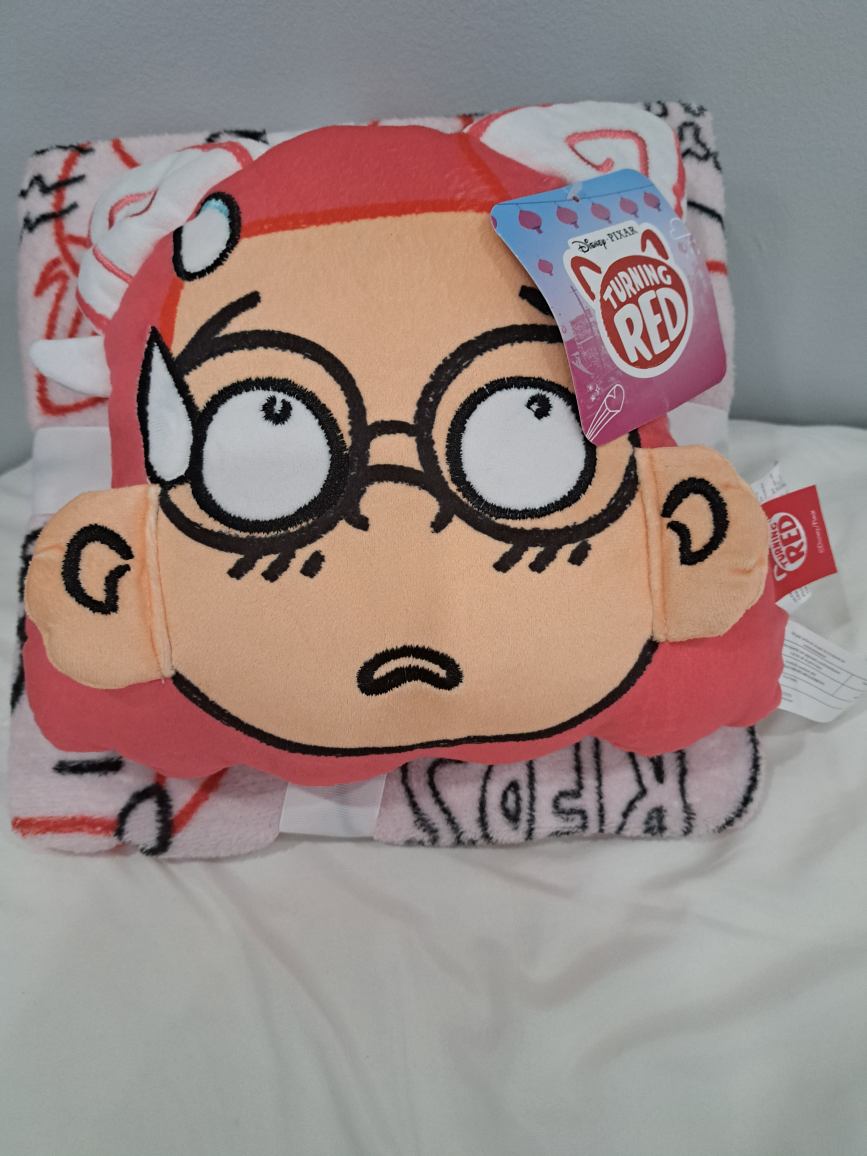 Turning red blanket and pillow