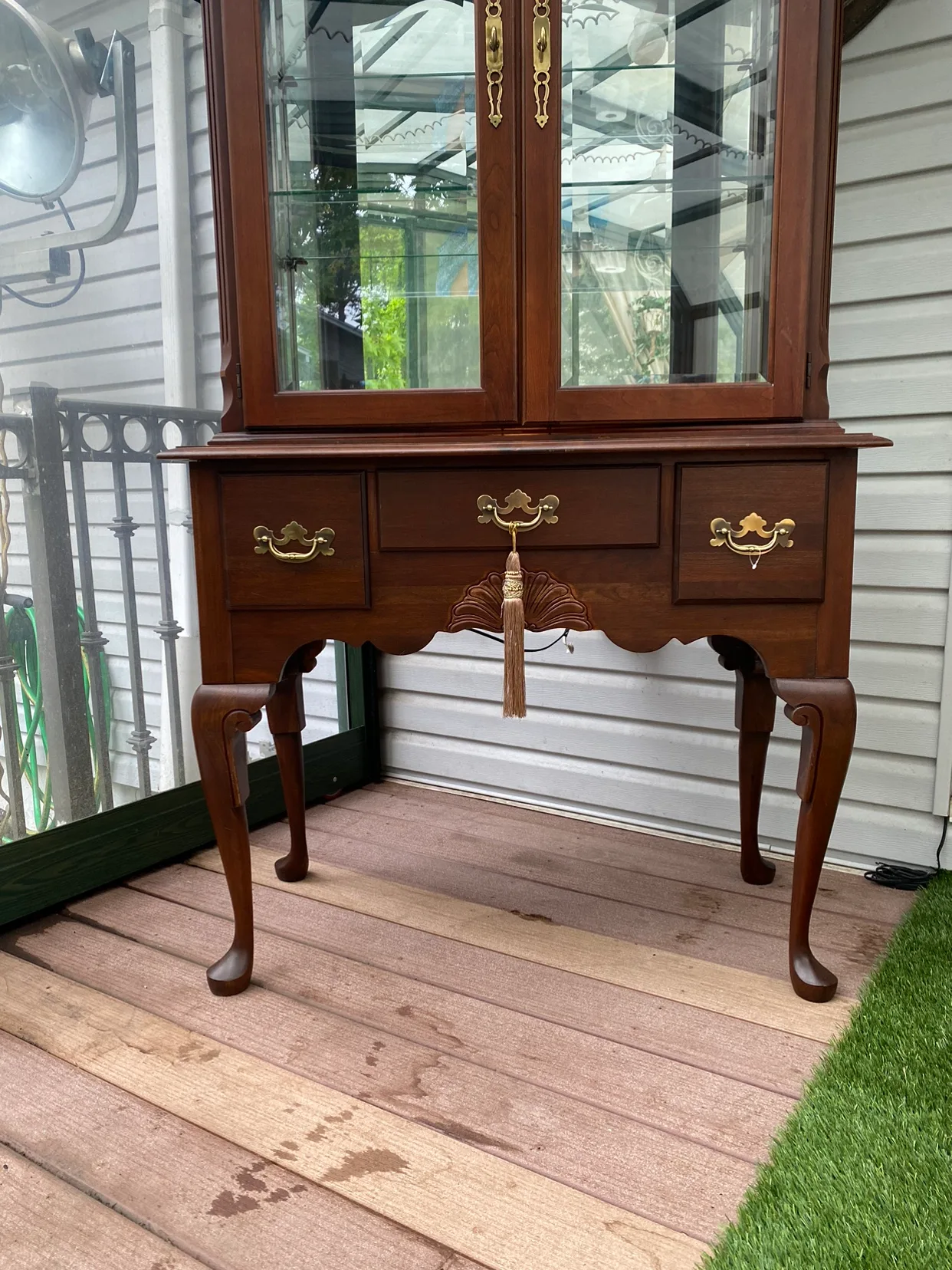 Wooden Curio Cabinet China display shelf image indicator(6)