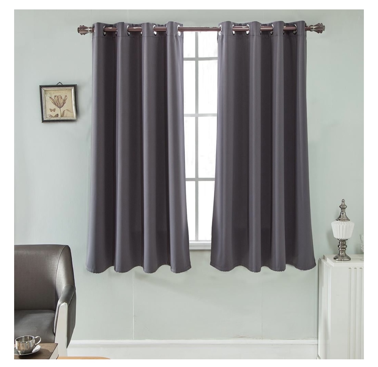 Grey Blackout Curtains (Pair)