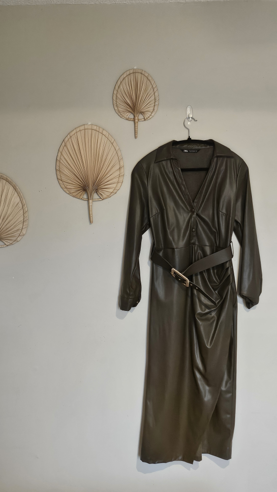 ZARA Faux Leather Dress