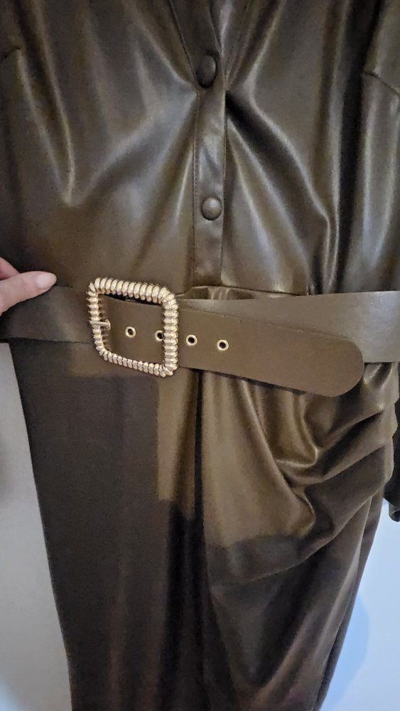 ZARA Faux Leather Dress - photo 2
