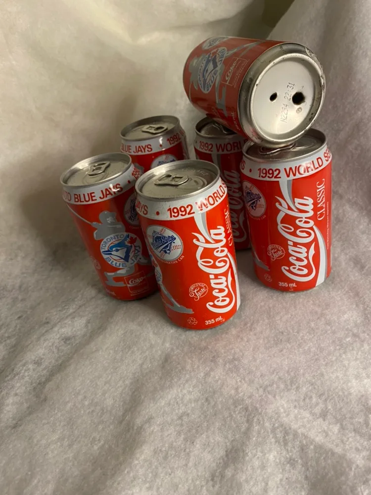 1992 World Series Commemorative Toronto Blue Jays Coca-Cola Cans image indicator(5)