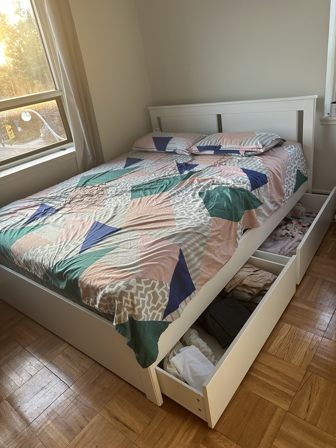 Ikea Queen Bed Frame with 2 Storage Drawers - photo 3