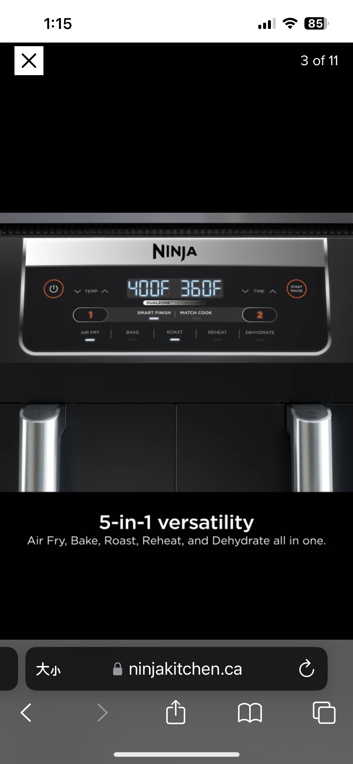Ninja™ Foodi® DZ090C 5-in-1, 6-qt. 2-Basket Air Fryer - photo 3