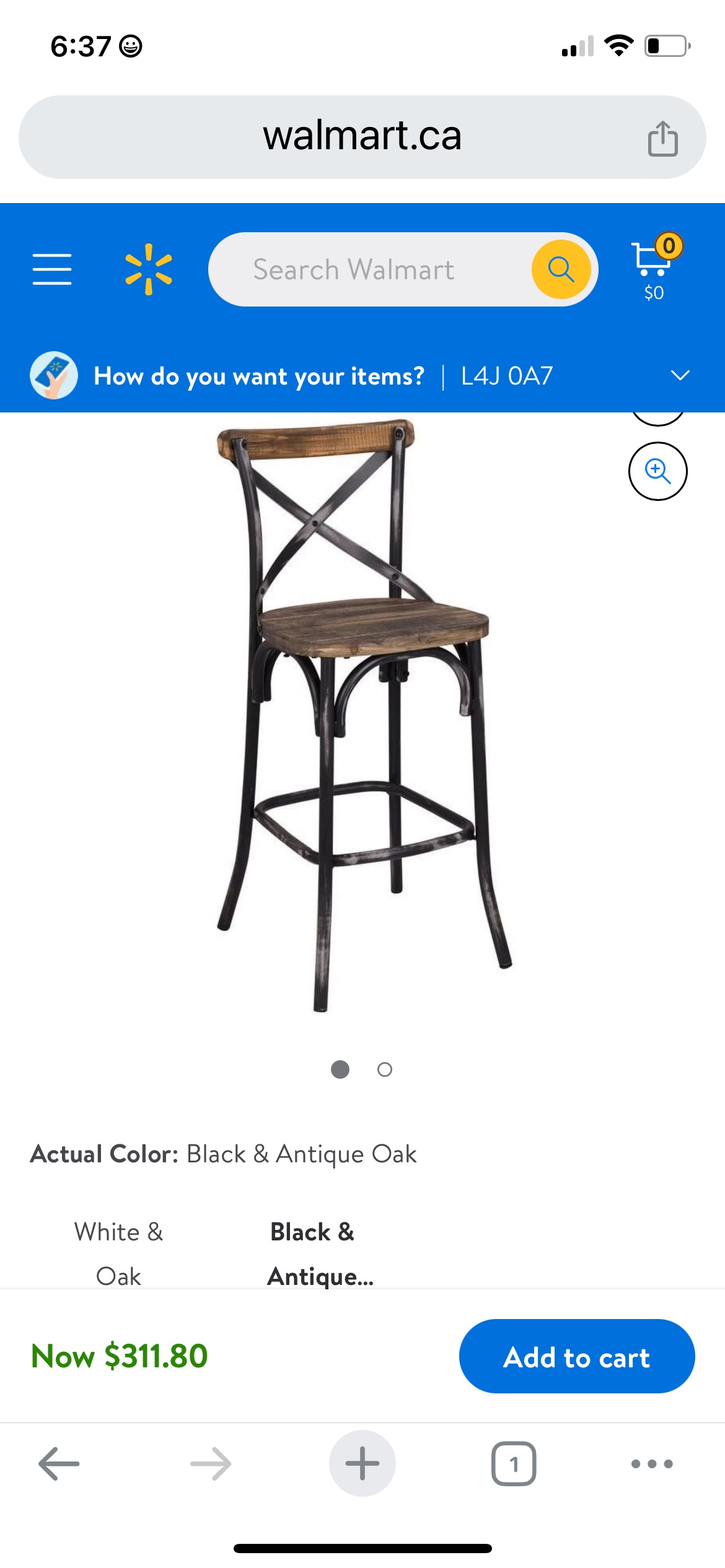 Walnut & Antique Black Bar Stools (set of 2) - photo 4