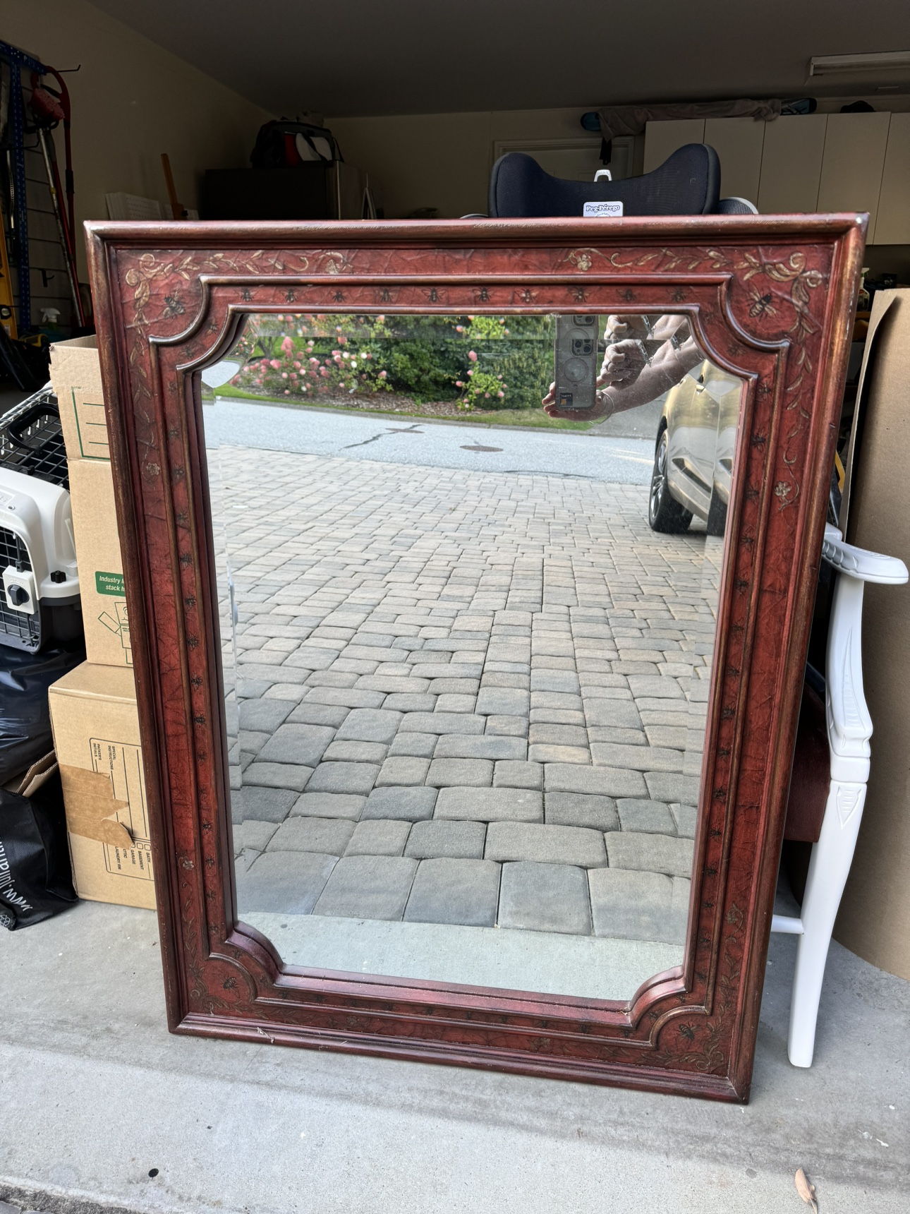 Ornate Mirror with Wooden Frame Bombay company