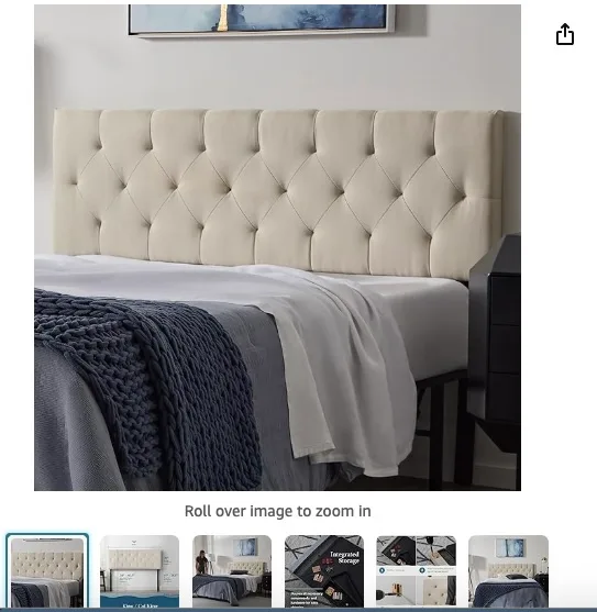 King Upholstered Headboard thumbnail
