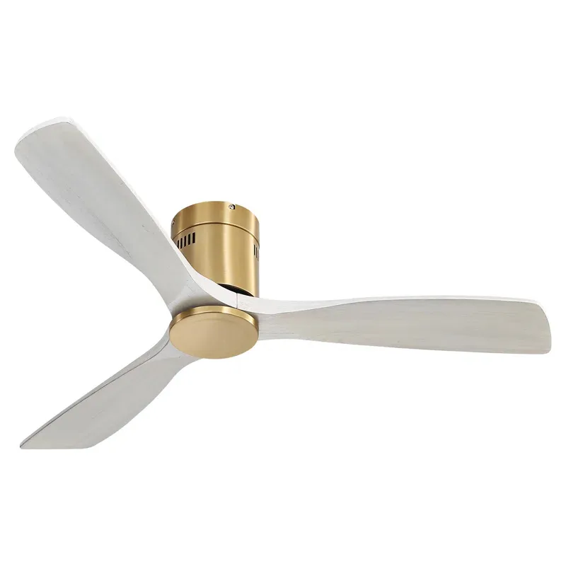 Nicola 52” ceiling fan George Oliver (Wayfair) - gold/light grey