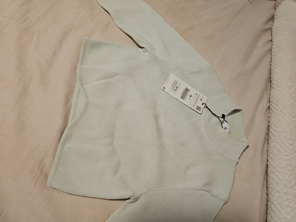 Zara Light Mint Mock Neck Crop Sweater image indicator(2)