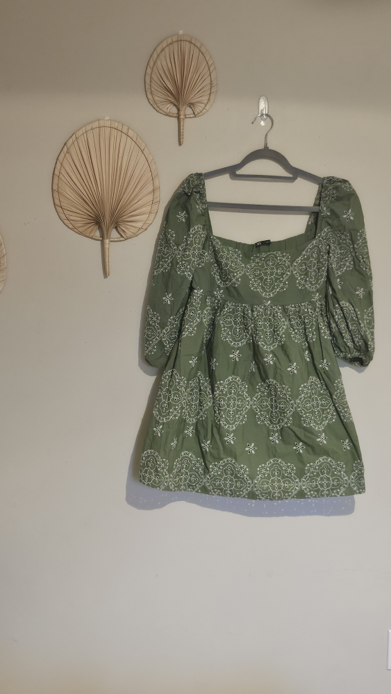 Embroided Green ZARA Dress