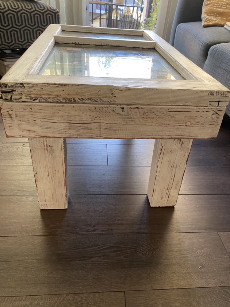 Reclaimed WoodCoffee Table with Glass Top - photo 3