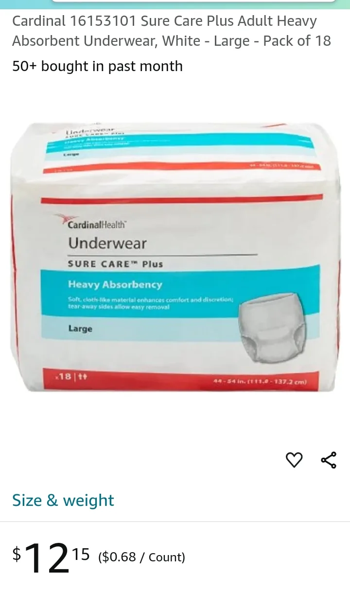 underwear adult diaper large