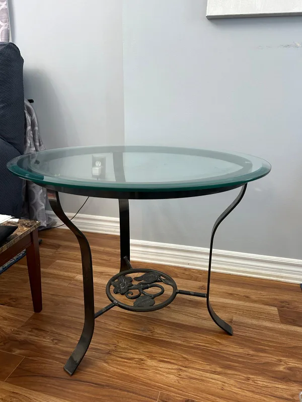 Round Glass End Table