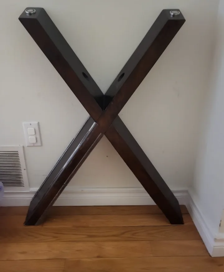 Glass Dining Table  with wooden base image indicator(2)