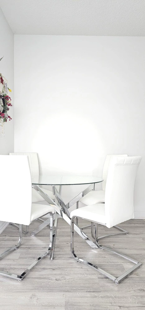 Glass Dining Table and 4 Chairs