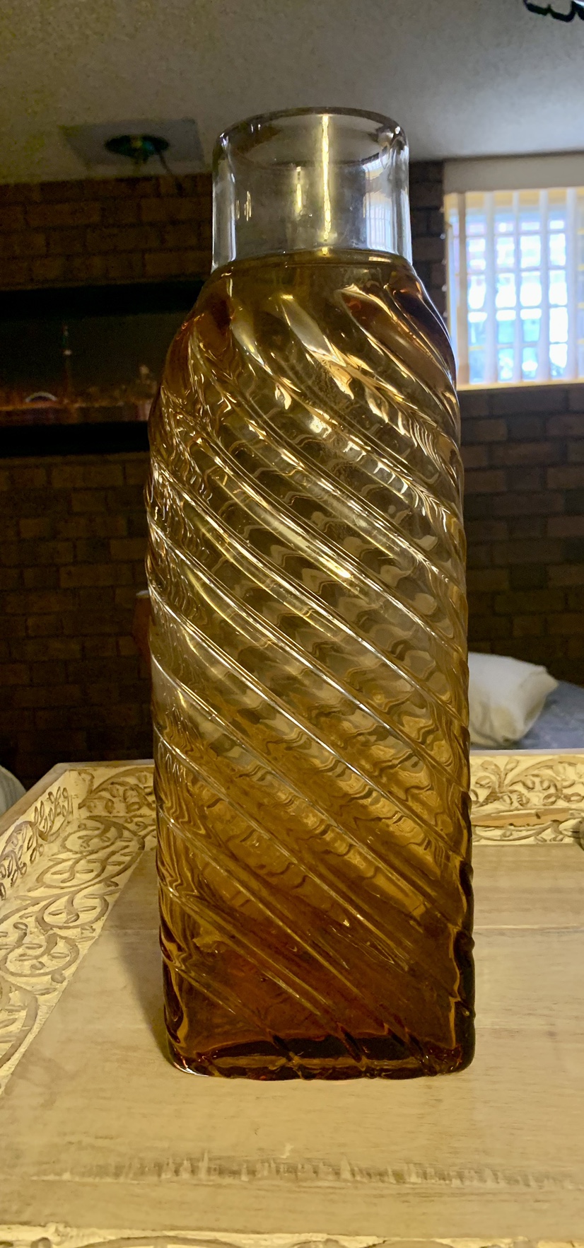 Amber glass vase