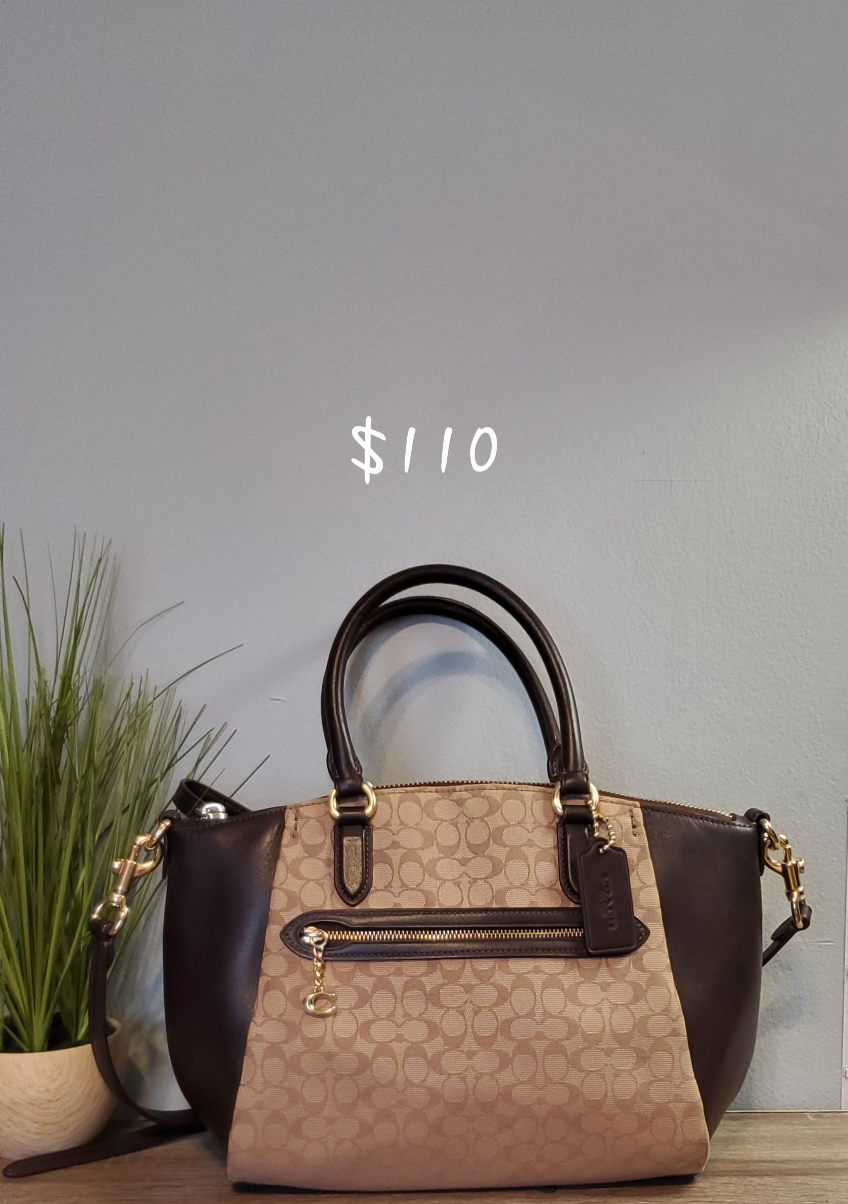 Coach Signature Brown & Tan Small Satchel