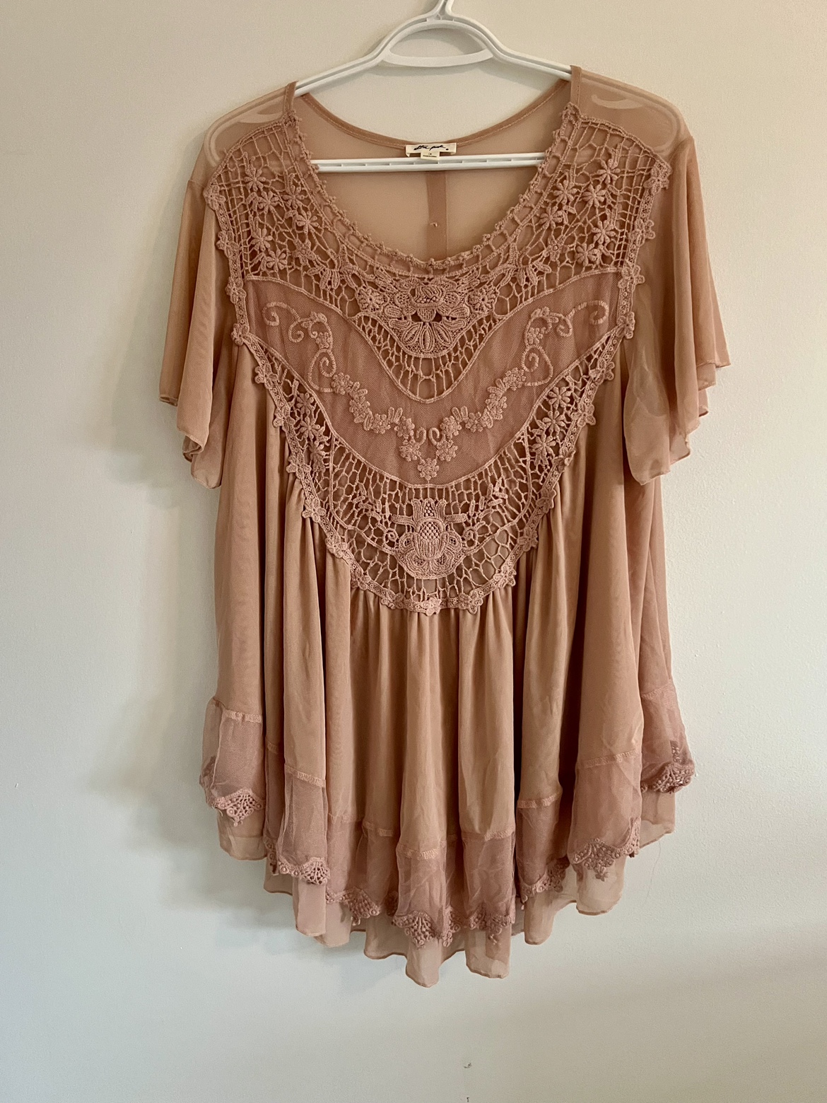 Dusty Rose Lace Top
