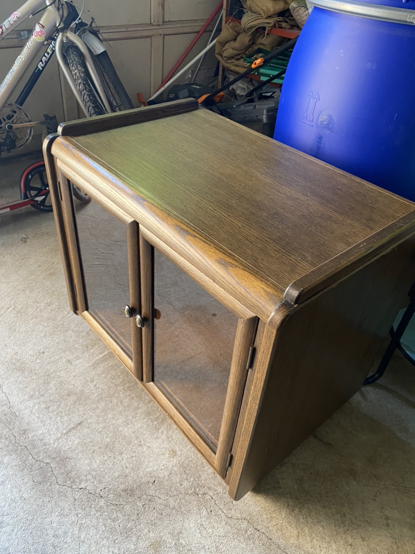 Wooden Cabinet with Glass Doors . Solid oak - photo 2