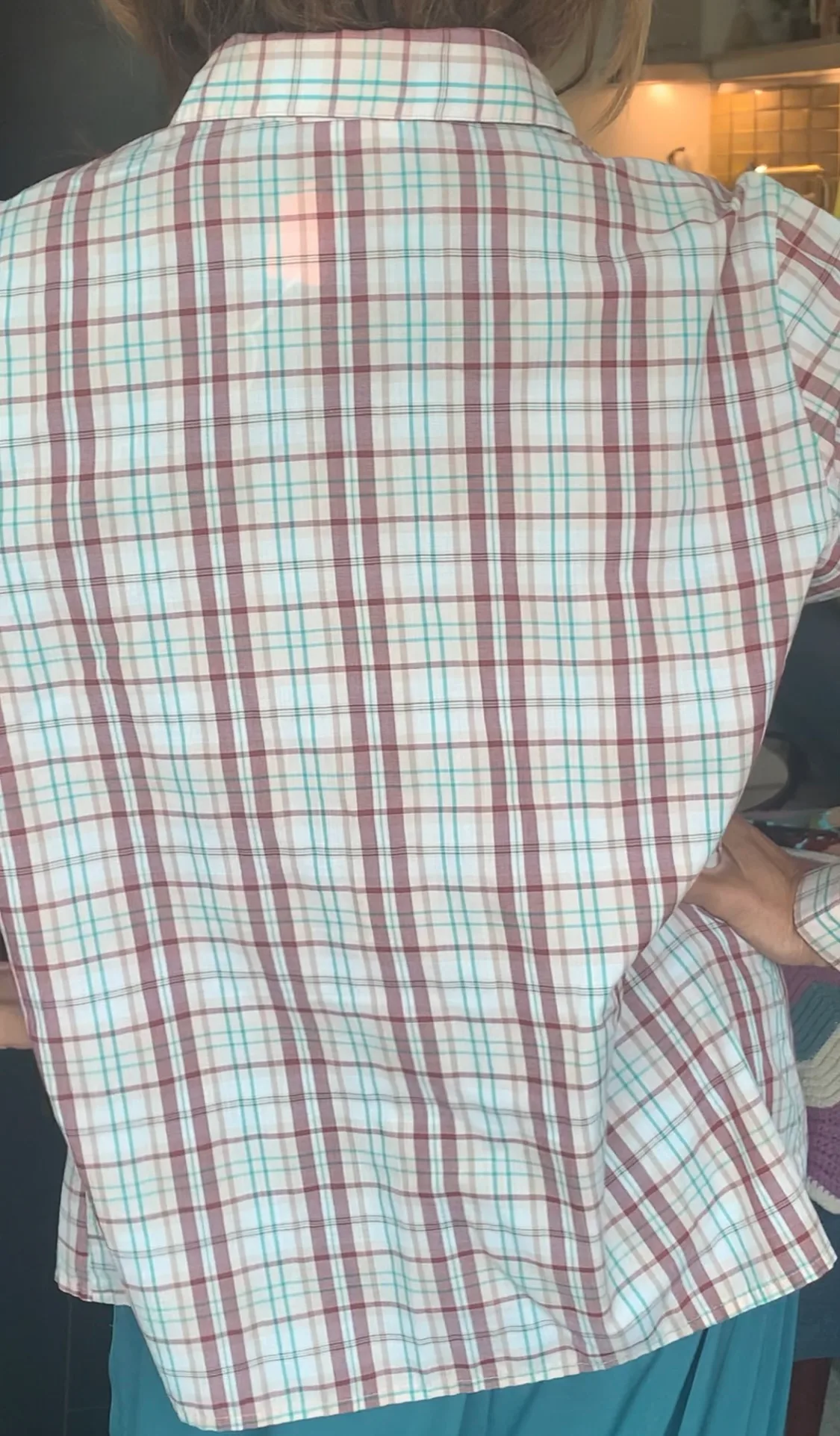 Vintage 70s/80s Women's Plaid Button Up Shirt image indicator(7)