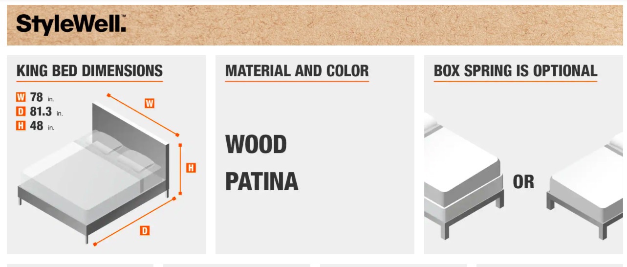 King Size Bed Frame Wood - photo 5