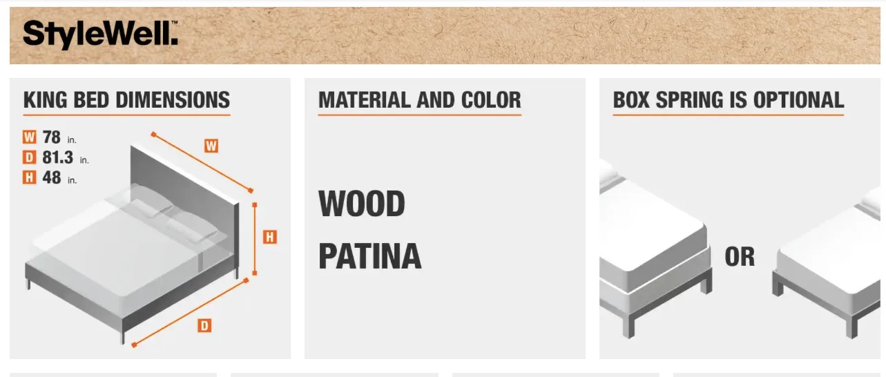 King Size Bed Frame Wood image indicator(5)