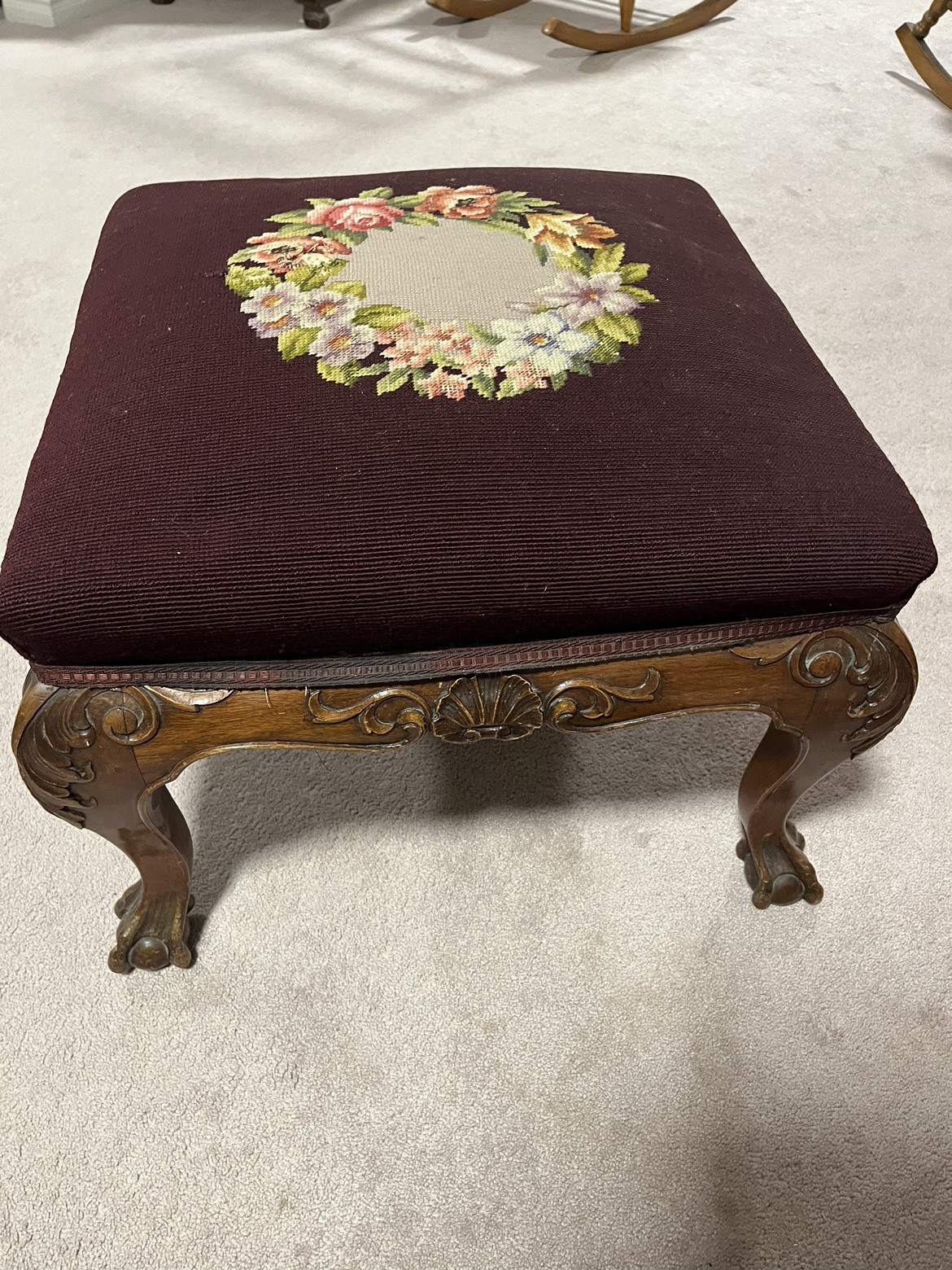 Vintage Upholstered Footstool - photo 2