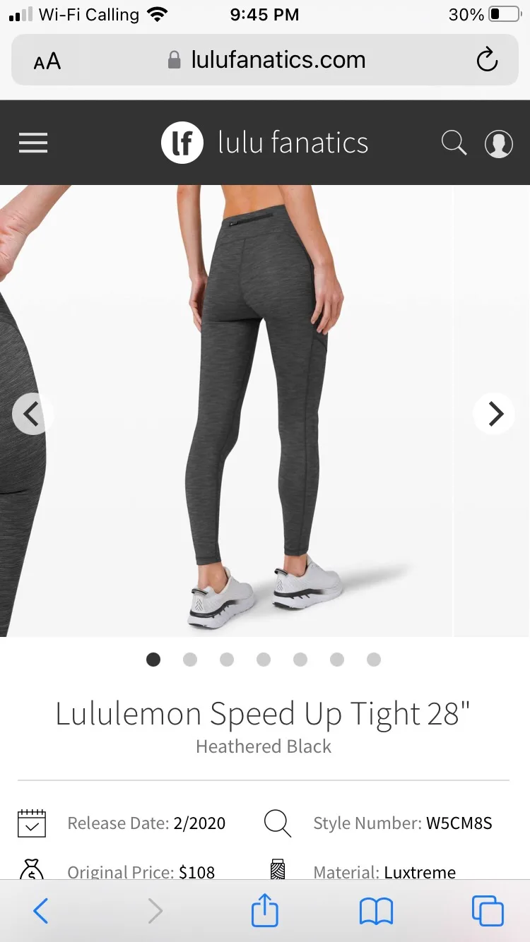 Lululemon Speed Up Tight 28" - Heathered Black Size 4 image indicator(3)