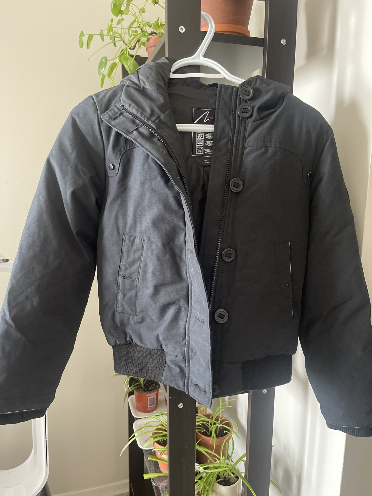 Black Puffer Jacket, marked Alpinetek