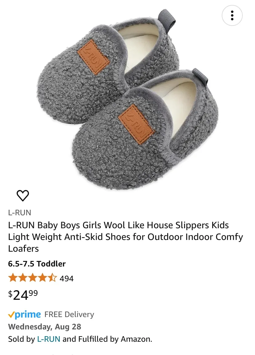 2 Pairs of Toddler Slippers! H&M Baby Slippers Size 6-6.5 image indicator(6)