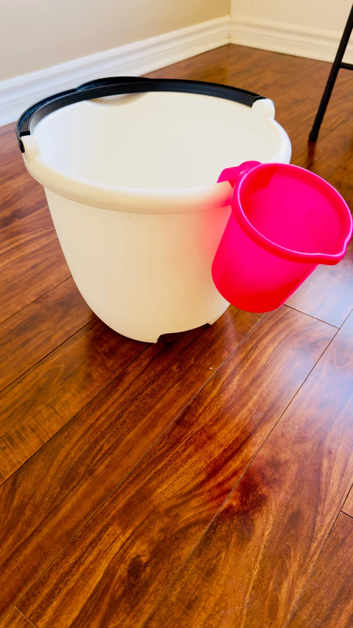 bucket and mug