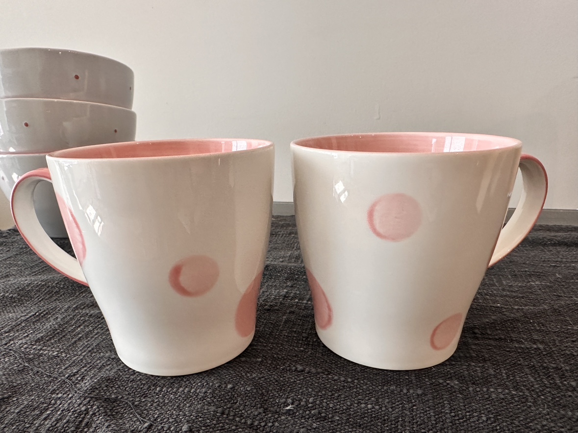 Pink Polka Dot Mugs and Bowls - photo 3