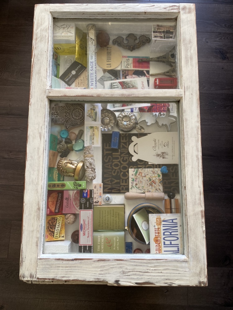 Reclaimed WoodCoffee Table with Glass Top