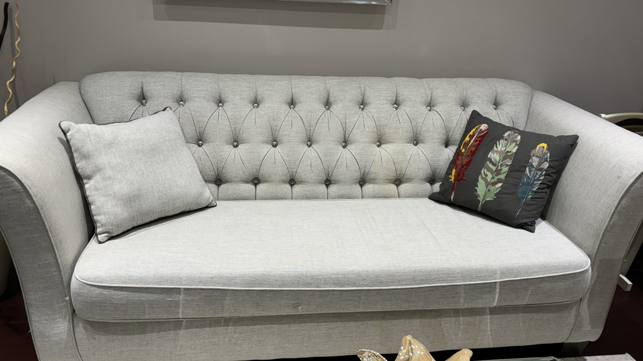 Grey Button Tufted Sofa - photo 2