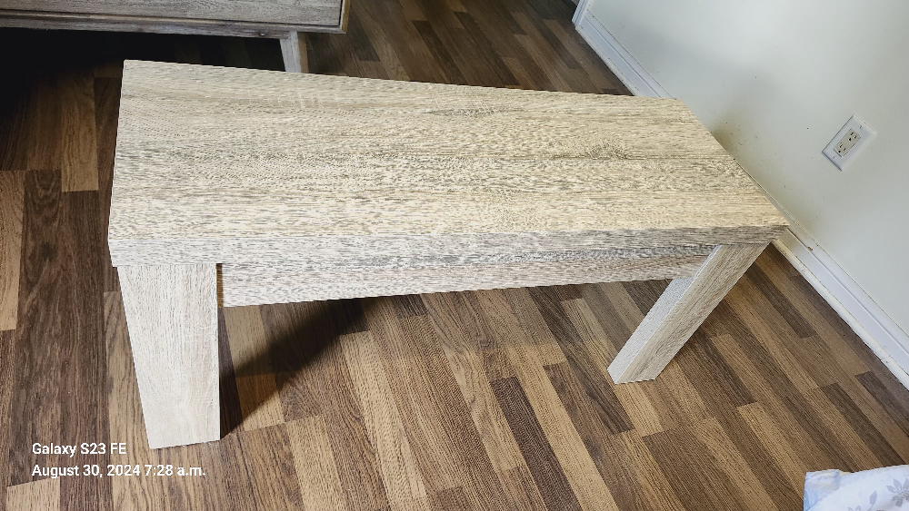Whitewash Wood Bench