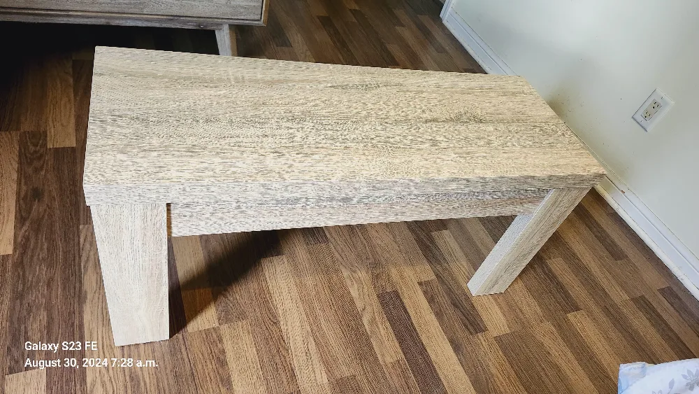 Whitewash Wood Bench thumbnail