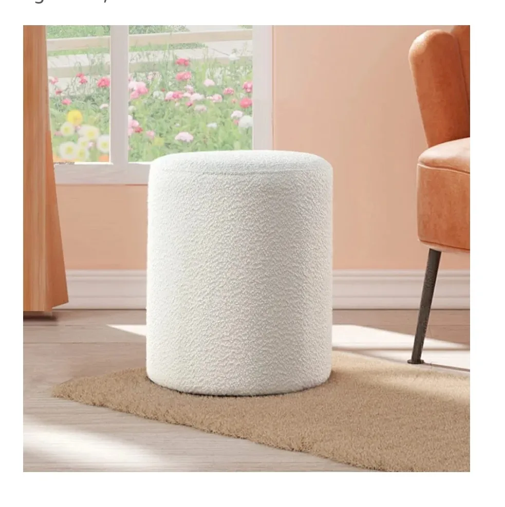 Boucle Round Ottoman Stool thumbnail