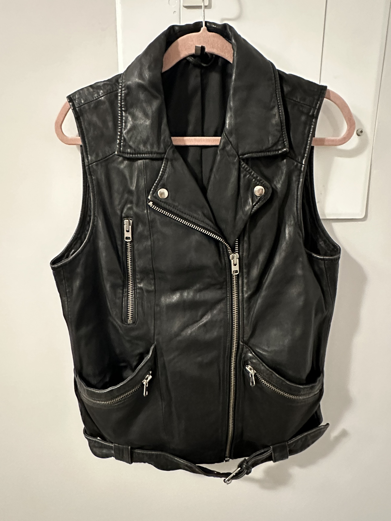 Topshop Sylvia Leather Vest