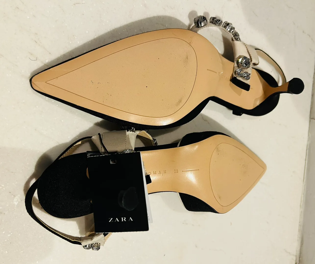 Zara Rhinestone gorgeous Heels 7.5 new. Never worn. image indicator(7)