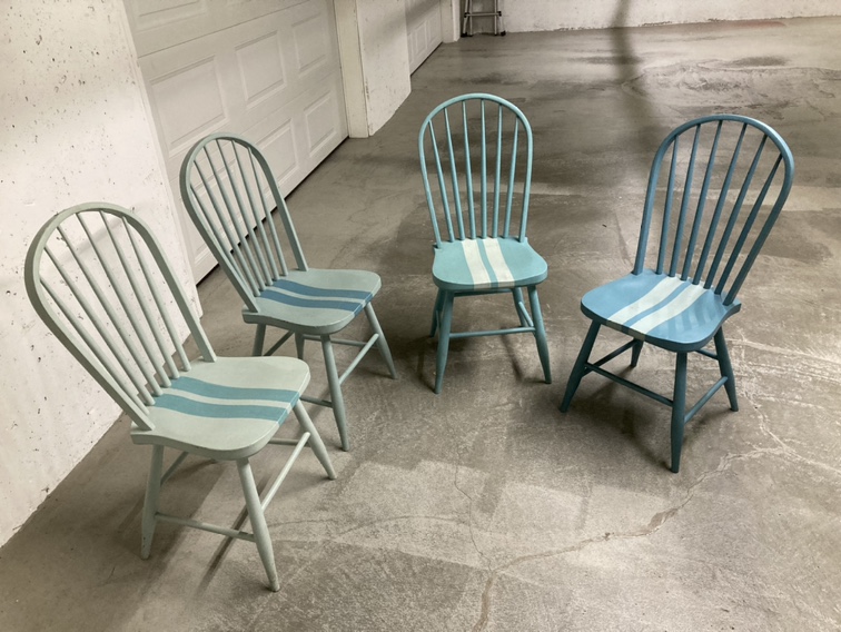 Set of Four Painted Windsor Chairs