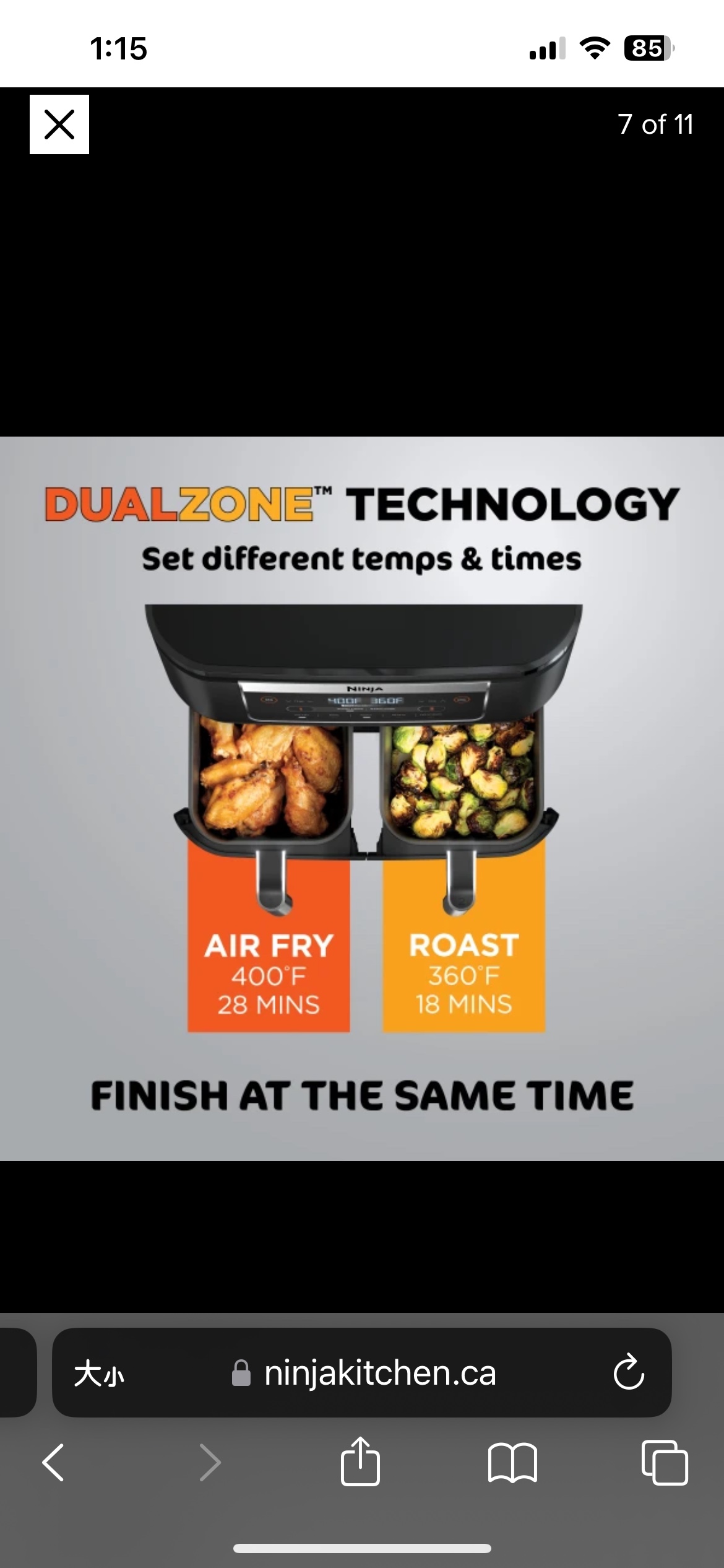 Ninja™ Foodi® DZ090C 5-in-1, 6-qt. 2-Basket Air Fryer - photo 5