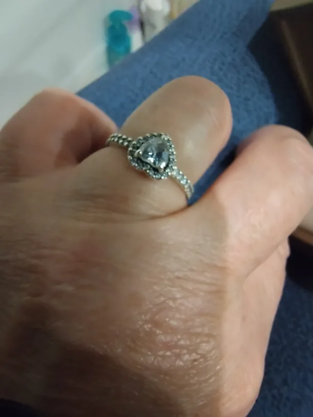 Pandora sterling silver heart ring thumbnail