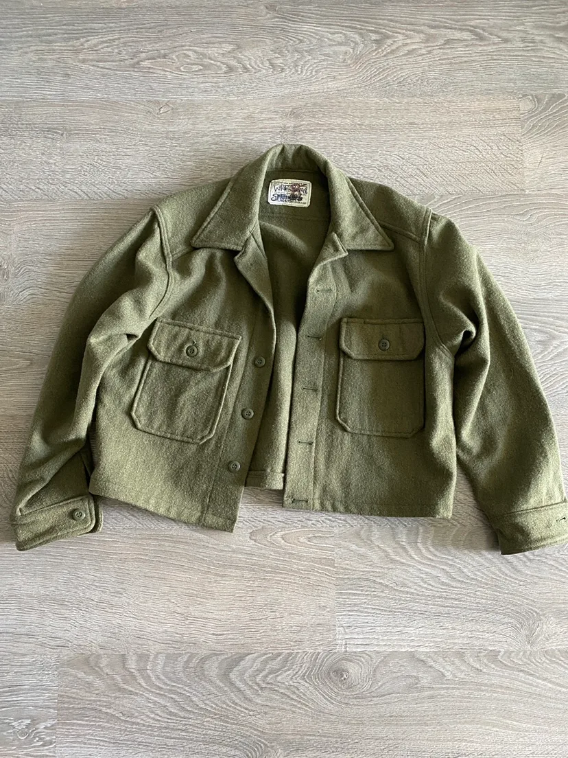 Vintage Wool Flannel Cropped Shirt - Medium thumbnail